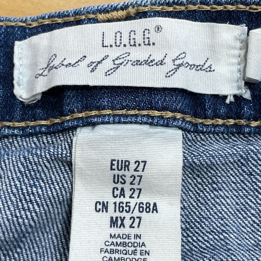 H&M Label of Graded Goods Jean Womens Sz 27 | 4 Raw Edge Mid-Rise 26" Inseam - Picture 3 of 8